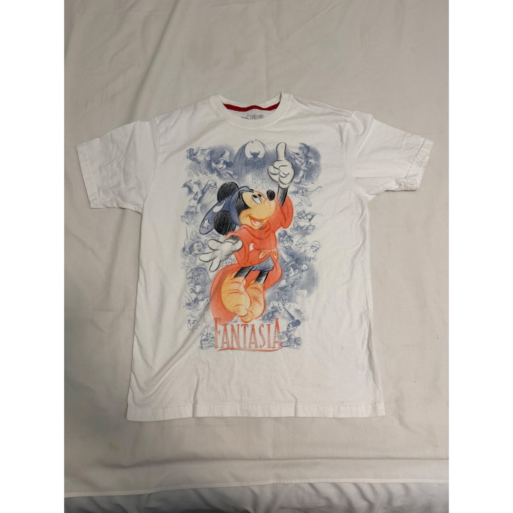 Disney Store Studio Collection Fantasia Mickey Mouse Sorcerer T-Shirt White M